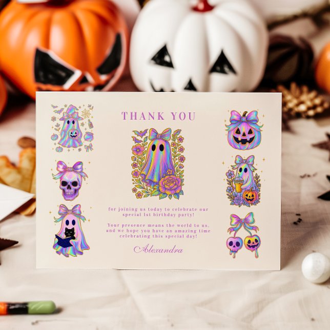Tarjeta De Agradecimiento Iridescent Coquette Spooky ONE Halloween (Subido por el creador)