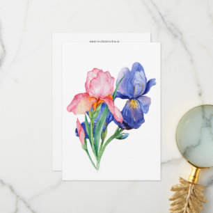 Tarjeta De Agradecimiento Iris De Acuarela.
