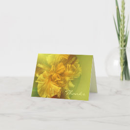 Tarjeta De Agradecimiento Iris flower close up painted yellow thanks card