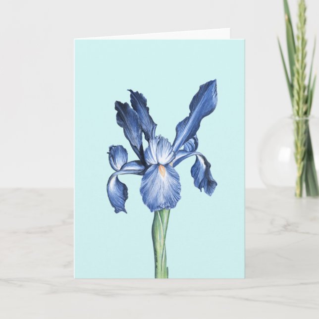Tarjeta De Agradecimiento Iris holandés azul - (Anverso)