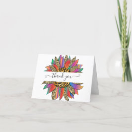 Tarjeta De Agradecimiento Iris y leopardo impresos personalizados gracias