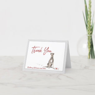 Tarjeta De Agradecimiento Irish Wolfhound Dog Personalize Bone Ribbon  