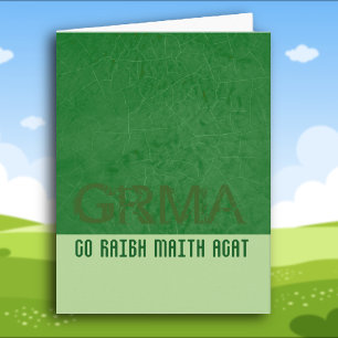 Tarjeta De Agradecimiento Irlandés gaélico agradecido GRMA en verde esmerald