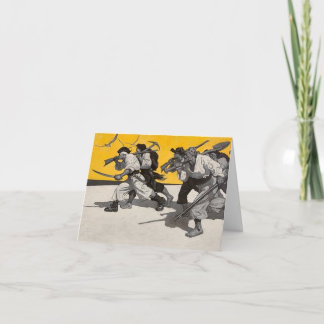 Tarjeta De Agradecimiento Isla del Tesoro por Newell Convers Wyeth (Anverso)