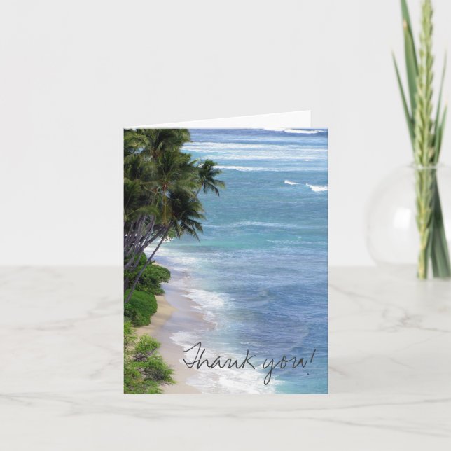 Tarjeta De Agradecimiento Isla Tropical Gracias (Anverso)