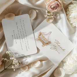 Tarjeta De Agradecimiento Islamic Baby Girl Aqiqah Thank You Card