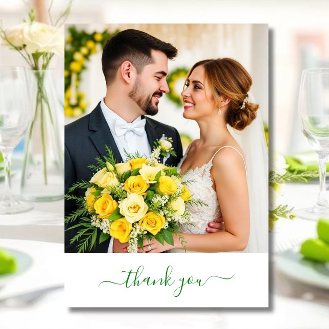 Tarjeta De Agradecimiento Island Citrus Green & Yellow Wedding Thank you (Island Citrus Green & Yellow Wedding Thank you )