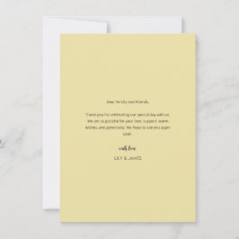 Tarjeta De Agradecimiento Island Citrus Yellow Wedding Photo Thank You Card