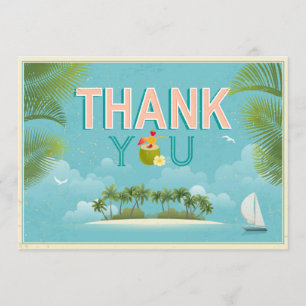 Tarjeta De Agradecimiento Island Resort Beach Destination Gracias