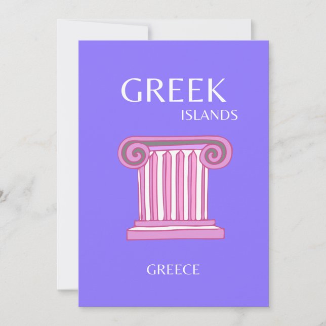 Tarjeta De Agradecimiento Islas griegas, Grecia, arte de viajes, perrito, mo (Anverso)