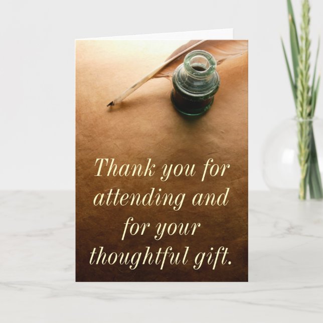 Tarjeta De Agradecimiento istockcalligraphy, gracias por asistir y… (Anverso)