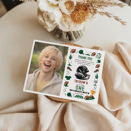 Tarjeta De Agradecimiento It’s Game Time football 1st Birthday