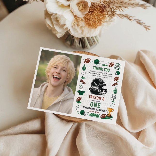 Tarjeta De Agradecimiento It’s Game Time football 1st Birthday (It’s Game Time football 1st Birthday Thank You Card
)