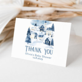 Tarjeta De Agradecimiento It Takes a Village Winter Snow Baby Shower