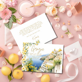 Tarjeta De Agradecimiento Italia mediterránea Positano ducha de novias itali