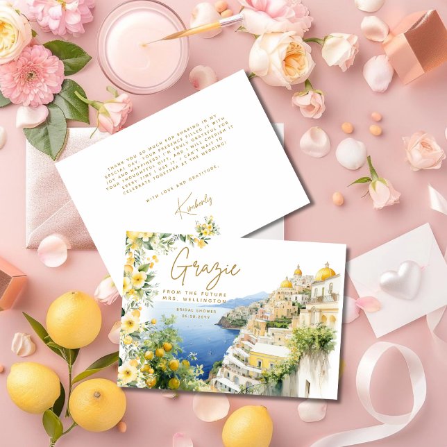 Tarjeta De Agradecimiento Italia mediterránea Positano ducha de novias itali (Subido por el creador)