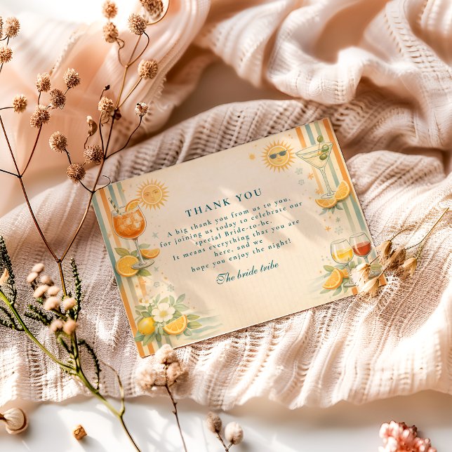 Tarjeta De Agradecimiento Italian Aperitivo Citrus Ciao Miss Bridal Shower (Subido por el creador)