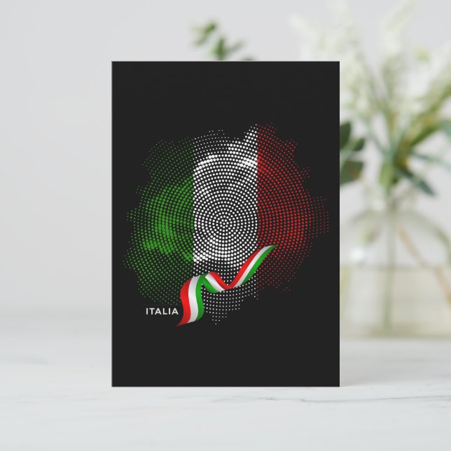 Tarjeta De Agradecimiento Italian flag (Anverso de pie)