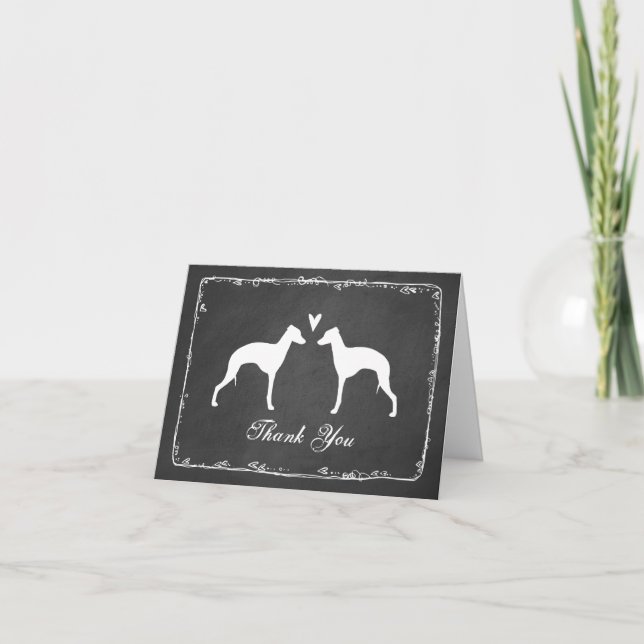 Tarjeta De Agradecimiento Italian Greyhound Silhouettes Wedding Thank You
