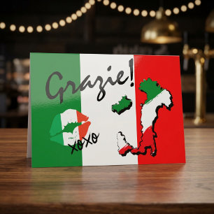 Tarjeta de agradecimiento italiana Grazie