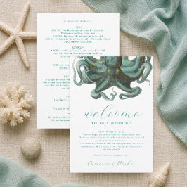 Tarjeta De Agradecimiento Itinerario de Bienvenida de Boda en el Acuario Ver