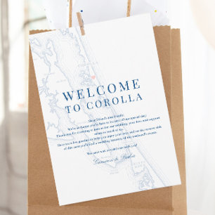 Tarjeta De Agradecimiento Itinerario de bienvenida de boda Mapa de Corolla N