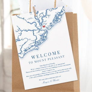Tarjeta De Agradecimiento Itinerario de bienvenida para boda en Mount Pleasa