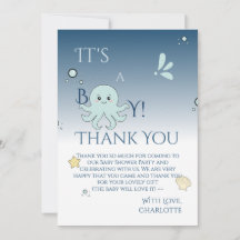 It's A Boy! Cute Ocean Animals Baby Shower