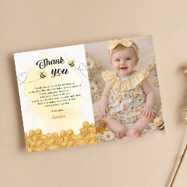 Tarjeta De Agradecimiento It's So Sweet To Bee Yellow Photo Birthday