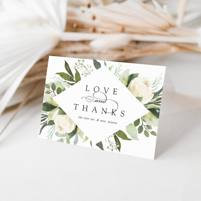 Tarjeta De Agradecimiento Ivory Bloom | Boda floral acuarela (Subido por el creador)