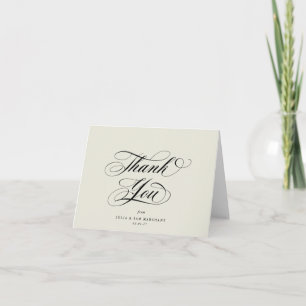 Tarjeta De Agradecimiento Ivory Elegant Script Blank Boda