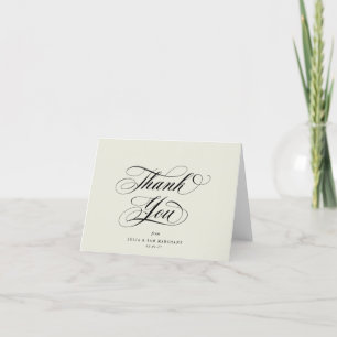 Tarjeta De Agradecimiento Ivory Elegant Script Blank Boda