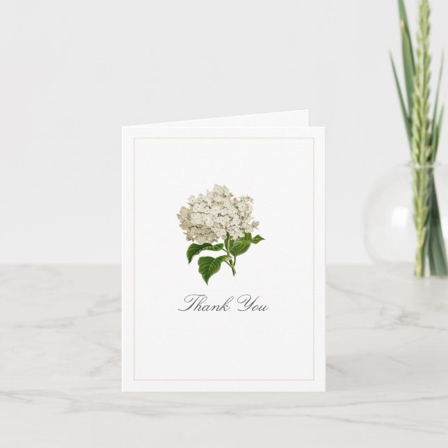 Tarjeta De Agradecimiento Ivory Hydrangea Flower Baby Shower Baby Photo (Anverso)