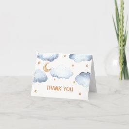Tarjeta De Agradecimiento Ivory Moon Stars Twinkle Boy Baby Shower