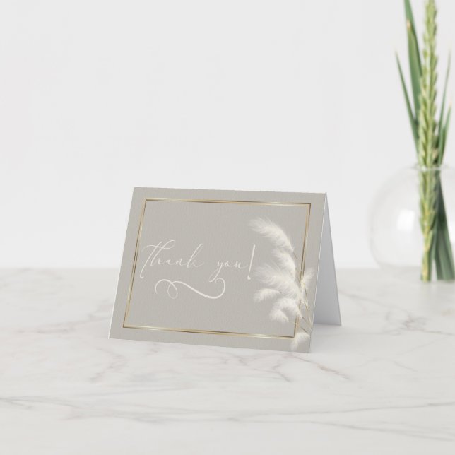 Tarjeta De Agradecimiento Ivory Pampas Grass Allison1a (Anverso)