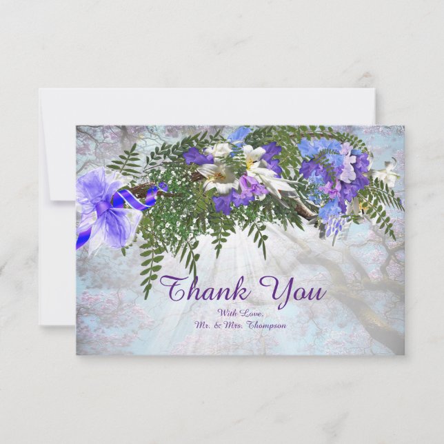 Tarjeta de agradecimiento Jacaranda Blooms & Lily  (Anverso)