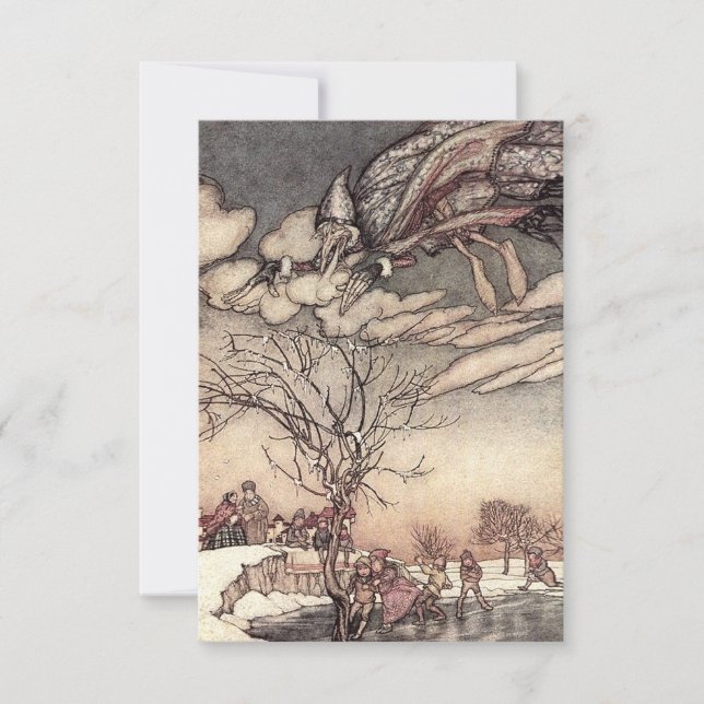 Tarjeta De Agradecimiento "Jack Frost" por Arthur Rackham (Anverso)