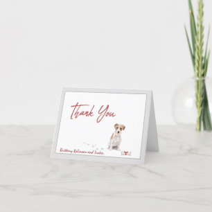 Tarjeta De Agradecimiento Jack Russell Terrier Dog personaliza el hueso   