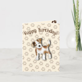 Tarjeta De Agradecimiento Jack Russell Terrier Happy Birthday Editable
