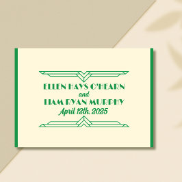 Tarjeta De Agradecimiento Jade on Beige Boda de los años 20