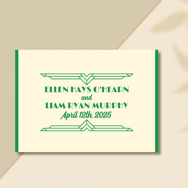 Tarjeta De Agradecimiento Jade on Beige Boda de los años 20 (Subido por el creador)