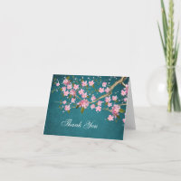 Jade Pink Japanese Cherry Blossoms Gracias Cartas