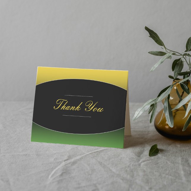Tarjeta De Agradecimiento Jamaica Green Gold Caribbean Elegant (Jamaica Green Gold Caribbean Elegant Thank You Card
)