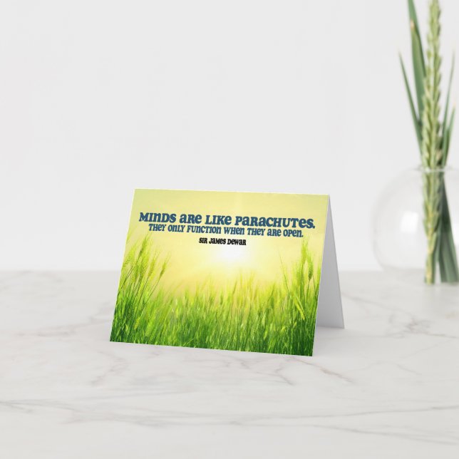 Tarjeta De Agradecimiento James Dewar cita Inspiradora "Mentes" (Anverso)