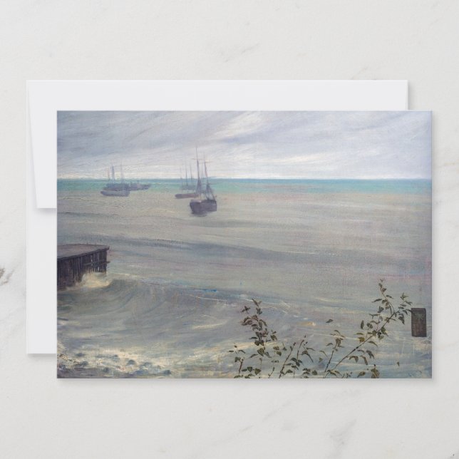 Tarjeta De Agradecimiento James Whistler - Sinfonía en gris y verde (Anverso)