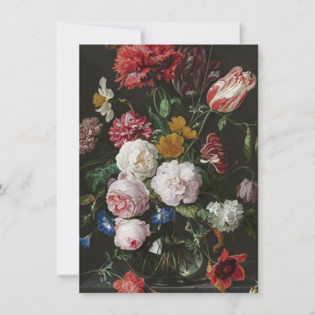 Tarjeta De Agradecimiento Jan Davidsz. De Heem - Vida fija con flores (Anverso)