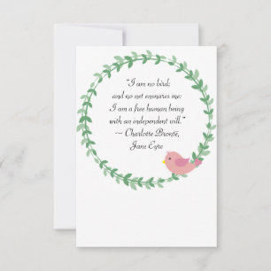 Tarjeta De Agradecimiento Jane Eyre No Soy Cita De Pájaro