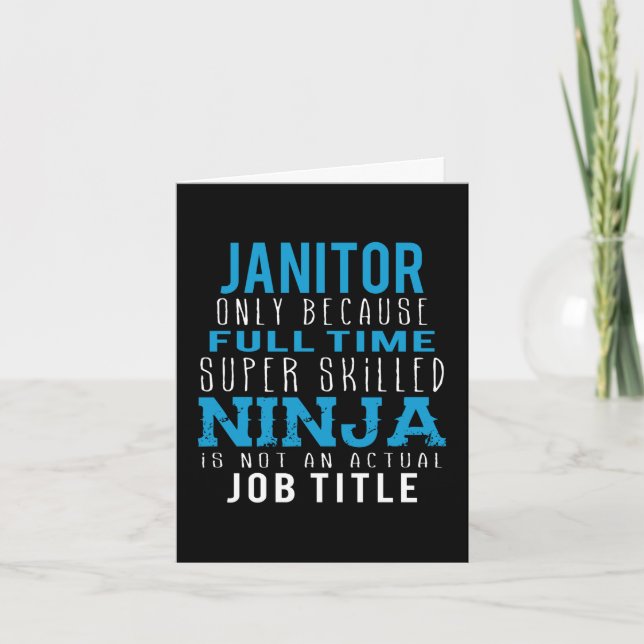 Tarjeta De Agradecimiento Janitor Ninja Humor (Anverso)