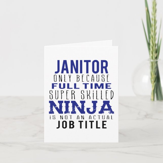 Tarjeta De Agradecimiento Janitor Ninja Humor (Anverso)