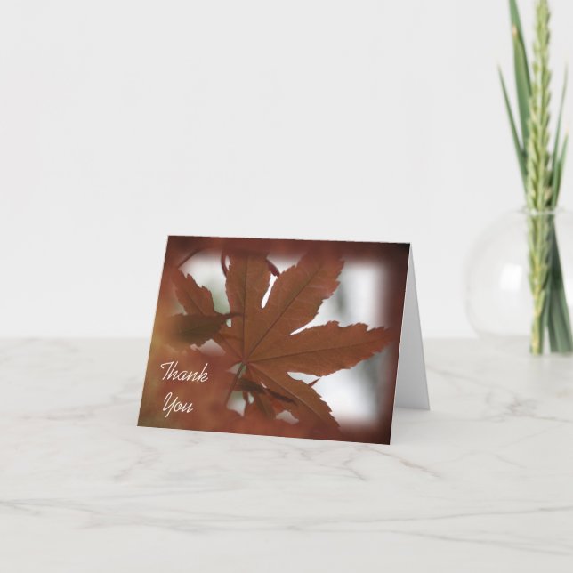 Tarjeta De Agradecimiento Japanese Maple Leaf Thank You (Anverso)